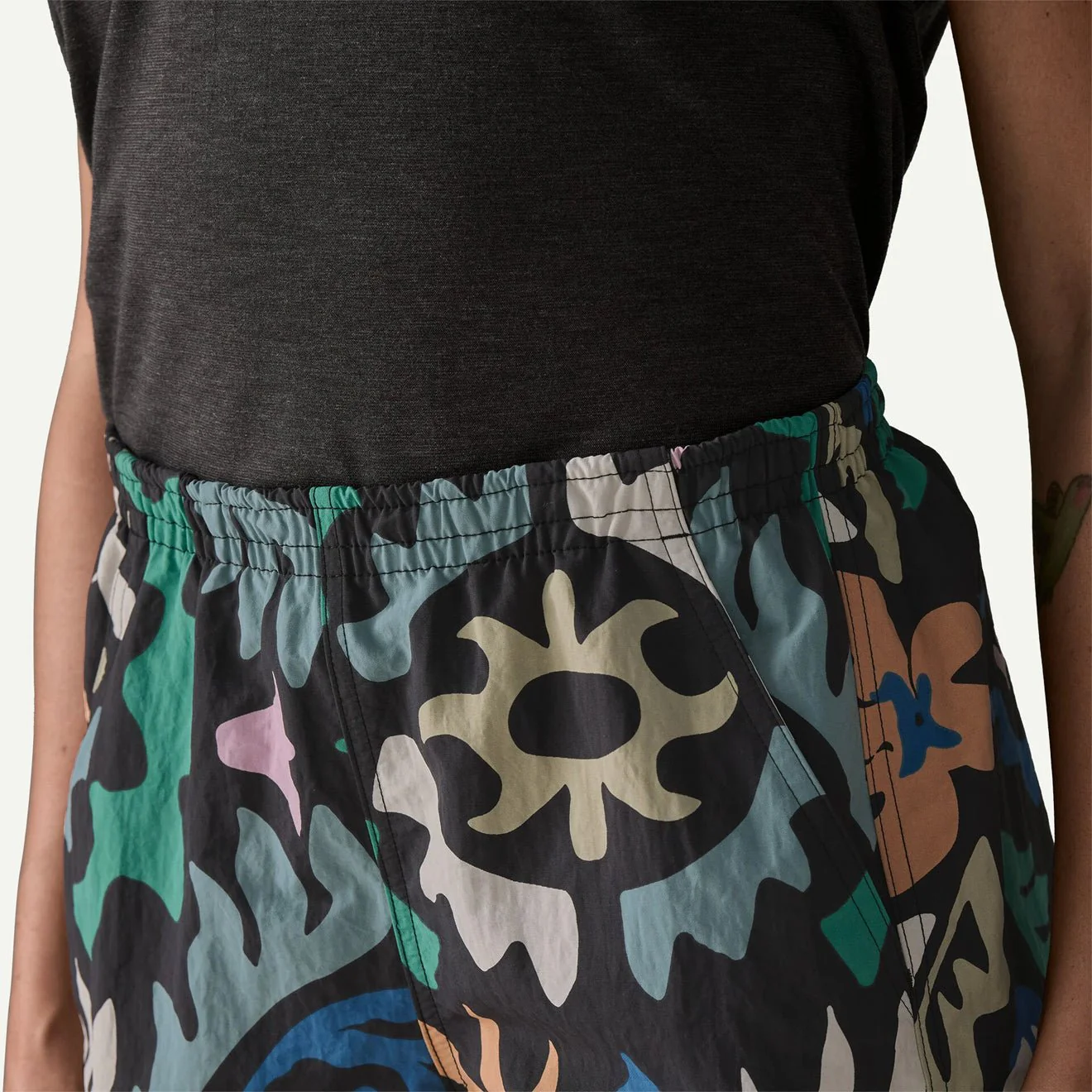Patagonia Womens Baggies Shorts 5 in. Kaleido Black - Image 6