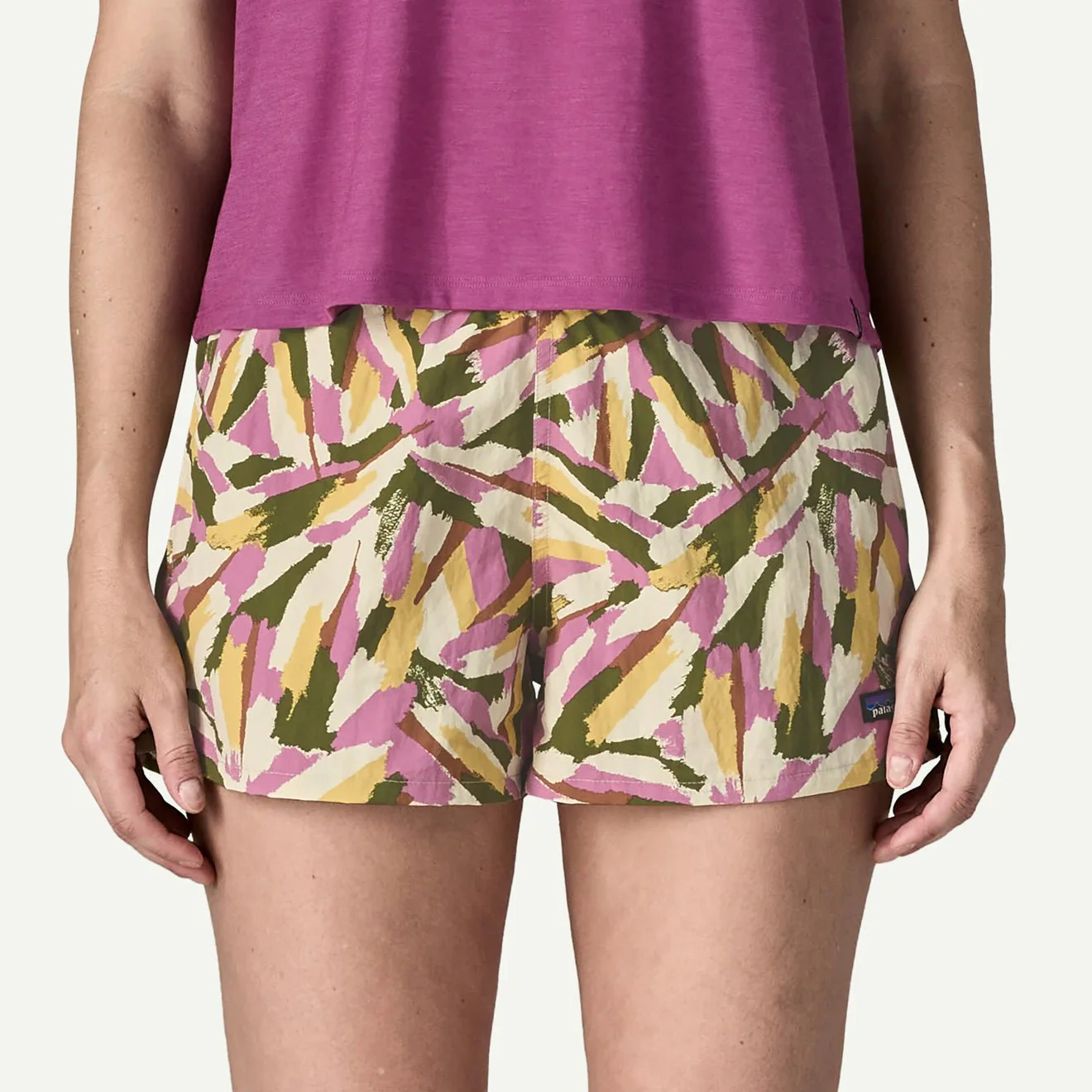 Patagonia Womens Barely Baggies Shorts 2 1/2 in. Small Sunshine Natural - Image 2