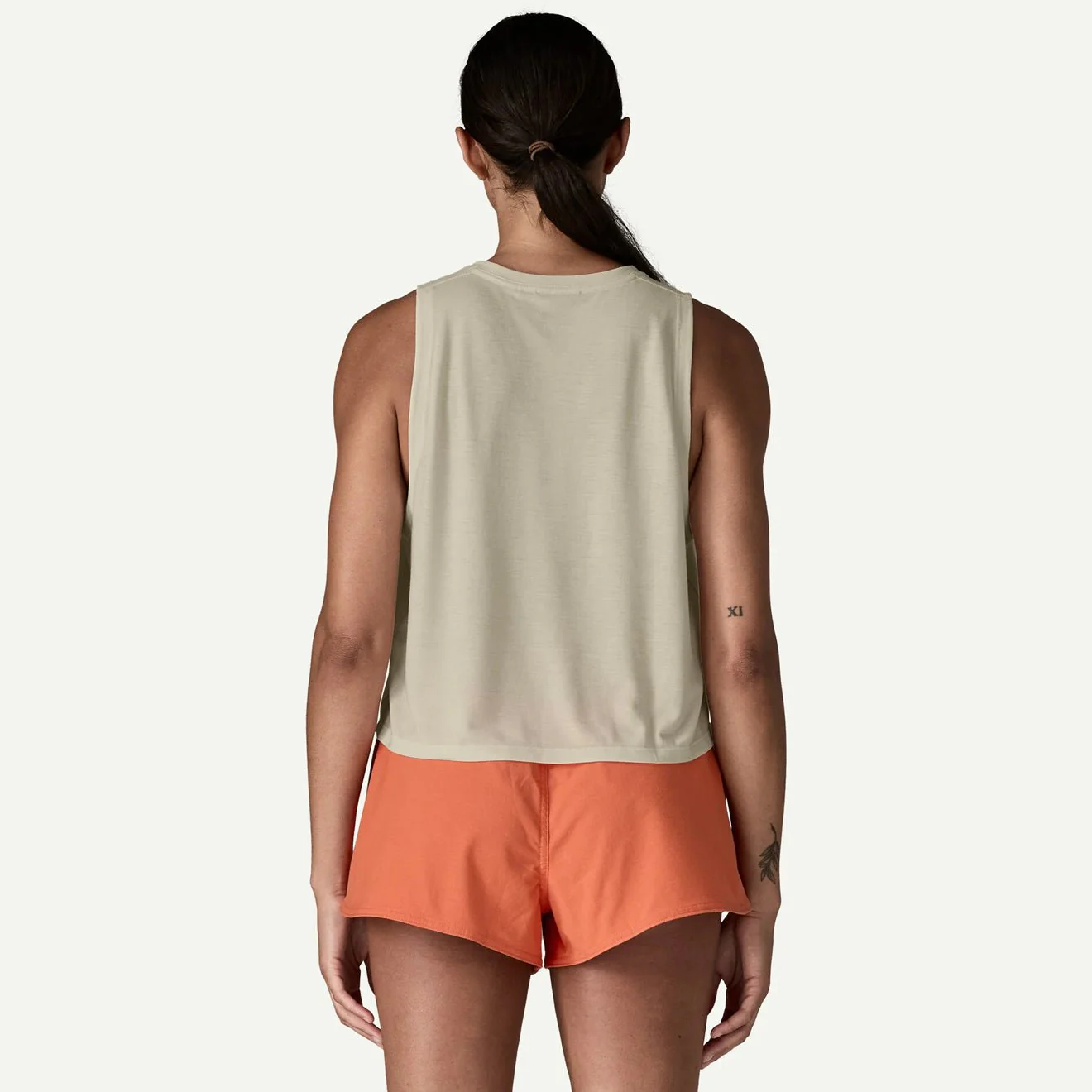 Patagonia Womens Cap Cool Trail Cropped Tank Dyno White - Image 4