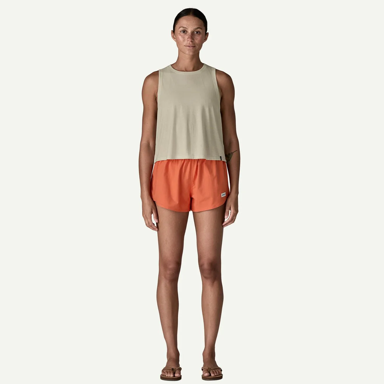 Patagonia Womens Cap Cool Trail Cropped Tank Dyno White - Image 5