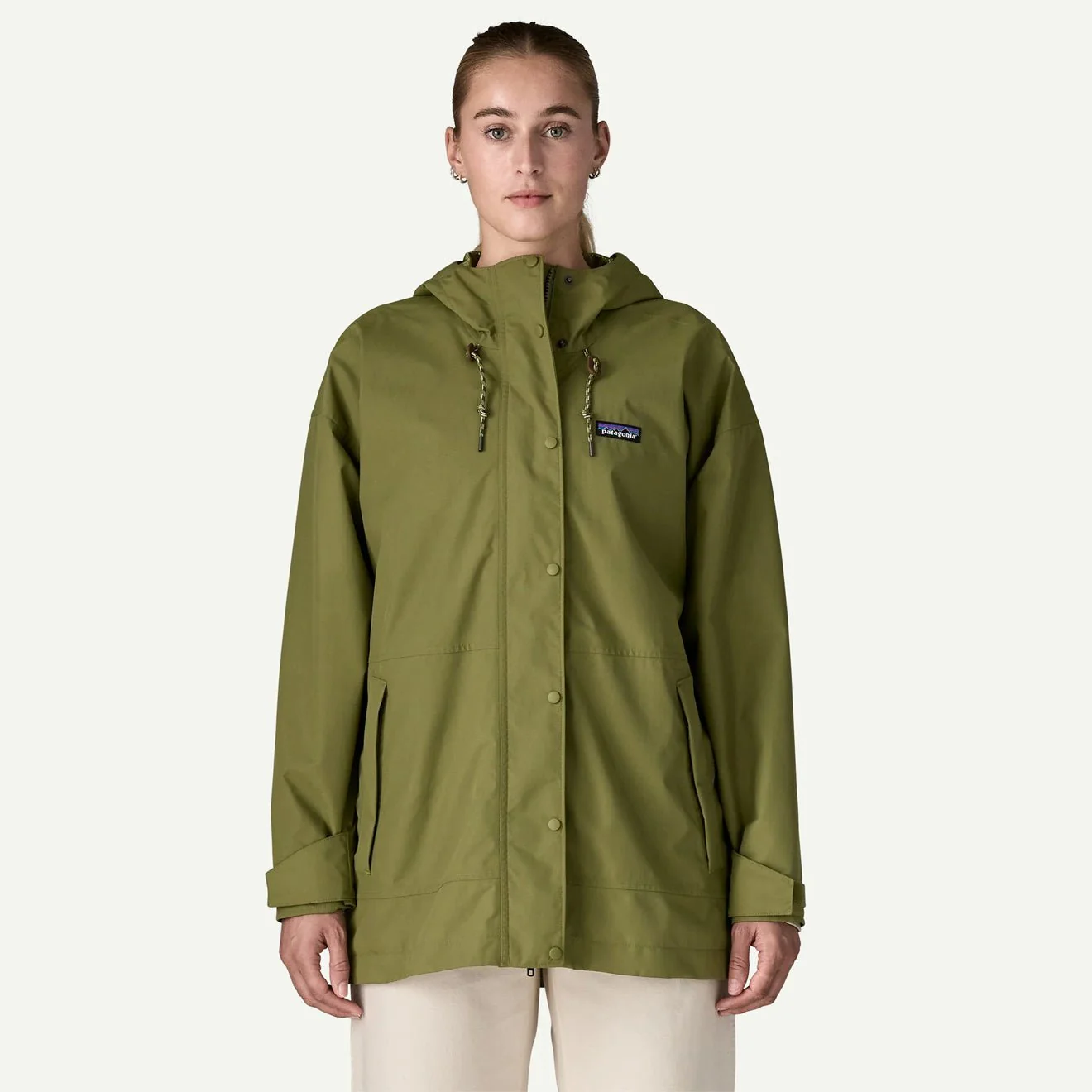 Patagonia Womens Outdoor Everyday Rain Jacket Caper Green - Image 2