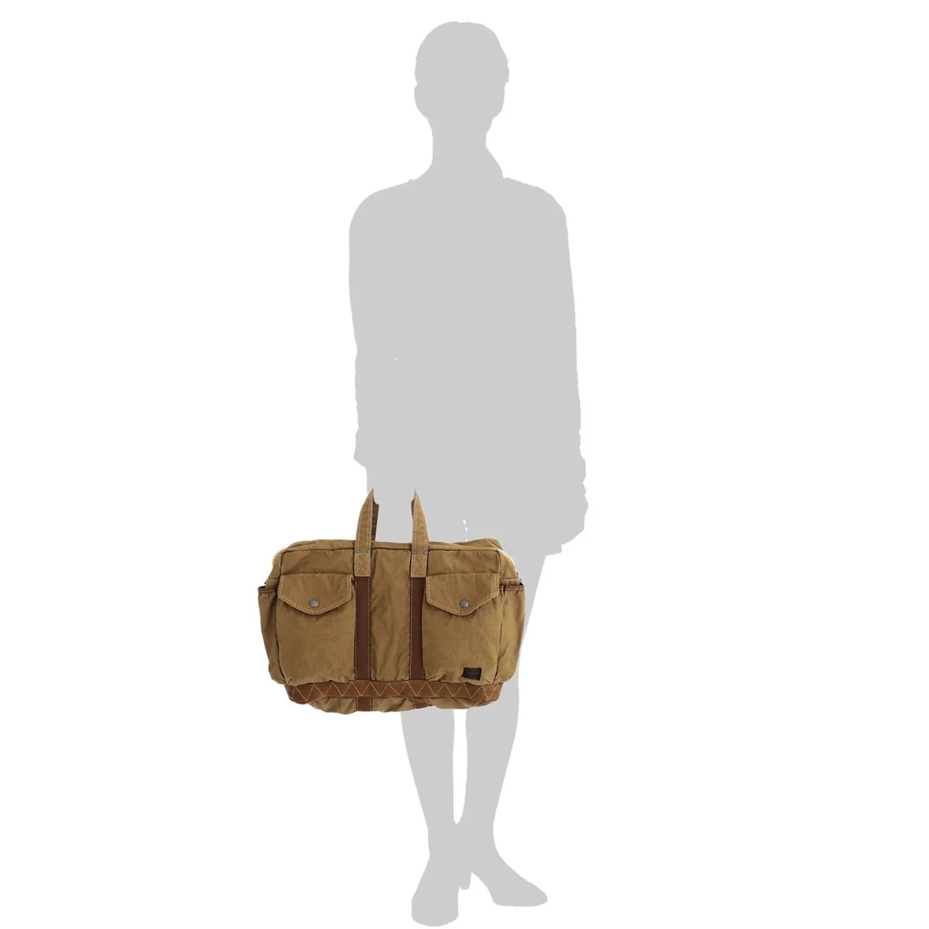 Porter-Yoshida and Co Crag 2 Way Boston Bag S Khaki - Image 7