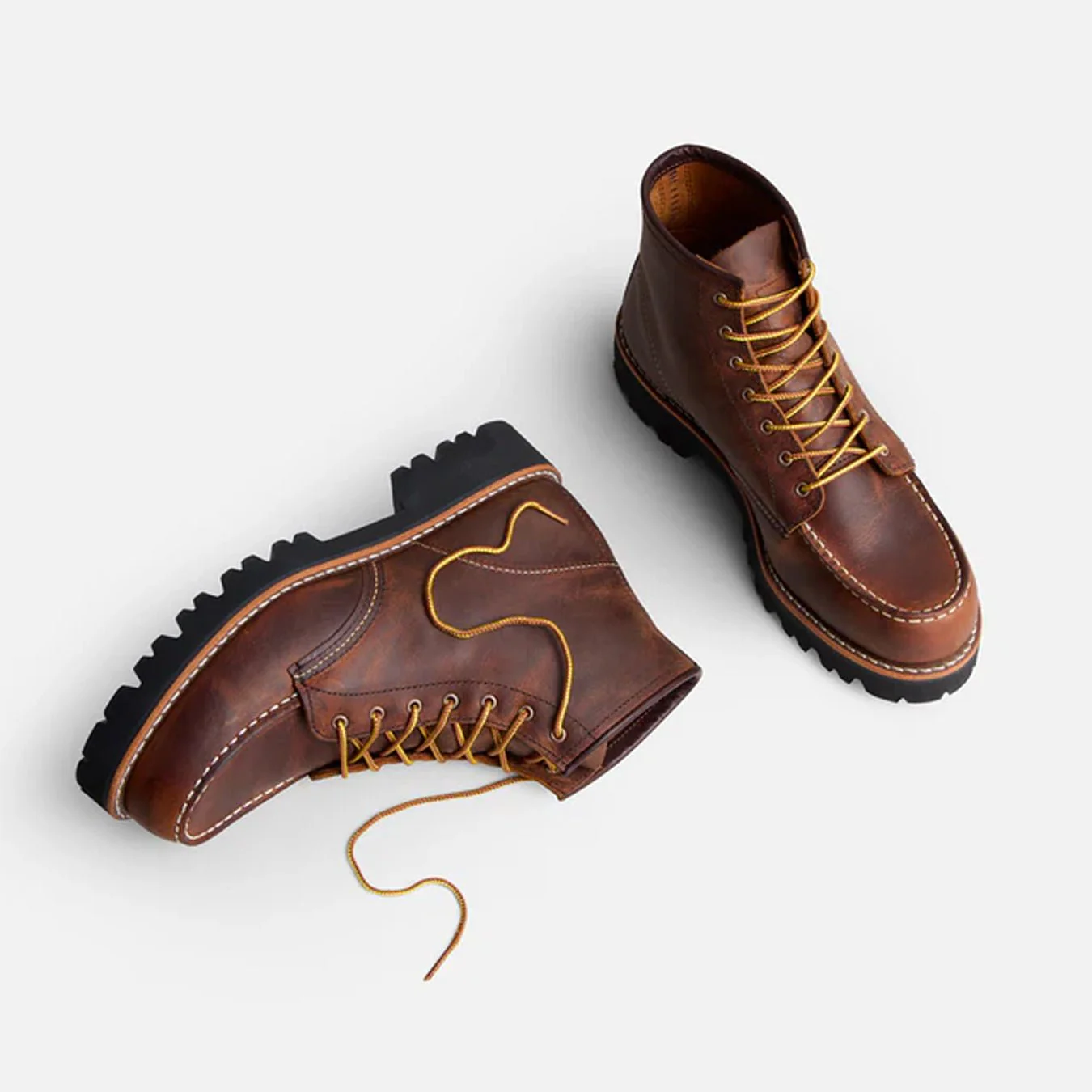 Red Wing Womens 6-Inch Porter Moc Toe Boots Copper Rough & Tough - Image 5