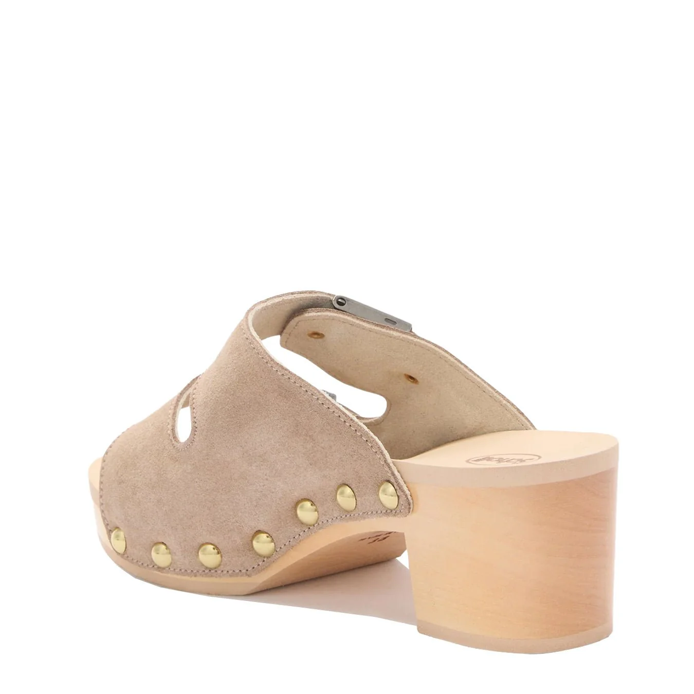 Scholl Womens Pescura Ibiza 2 Straps Wood Sandals Dark Beige - Image 4