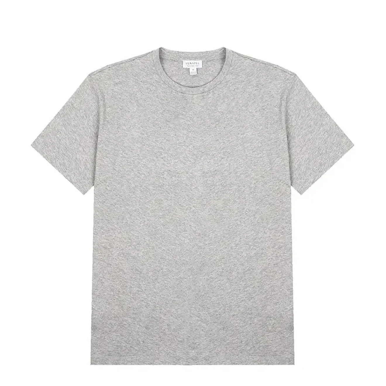 Sunspel Womens Boy Fit Crew Neck T Shirt Grey Melange