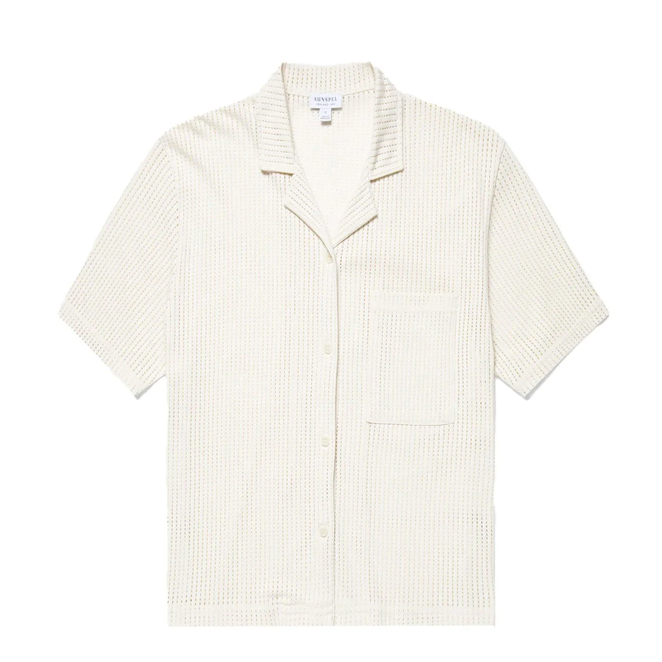 Sunspel Womens Lace Mesh Shirt Ecru