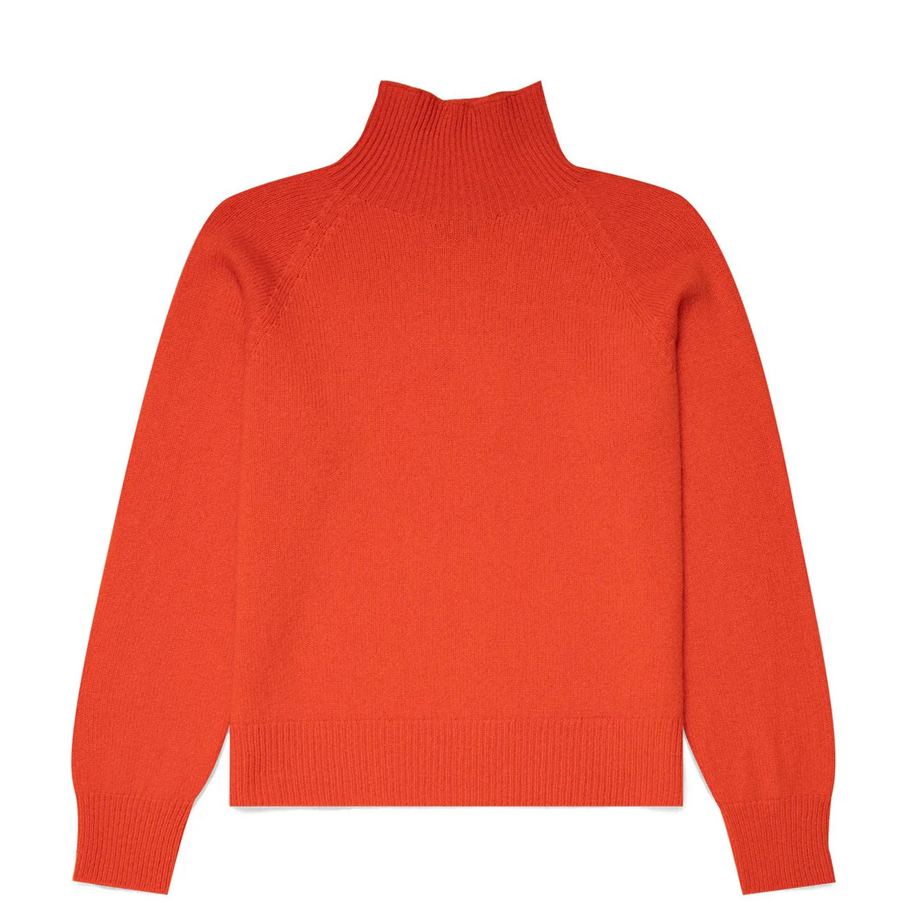Sunspel Womens Lambswool Funnel Neck Jumper Magma