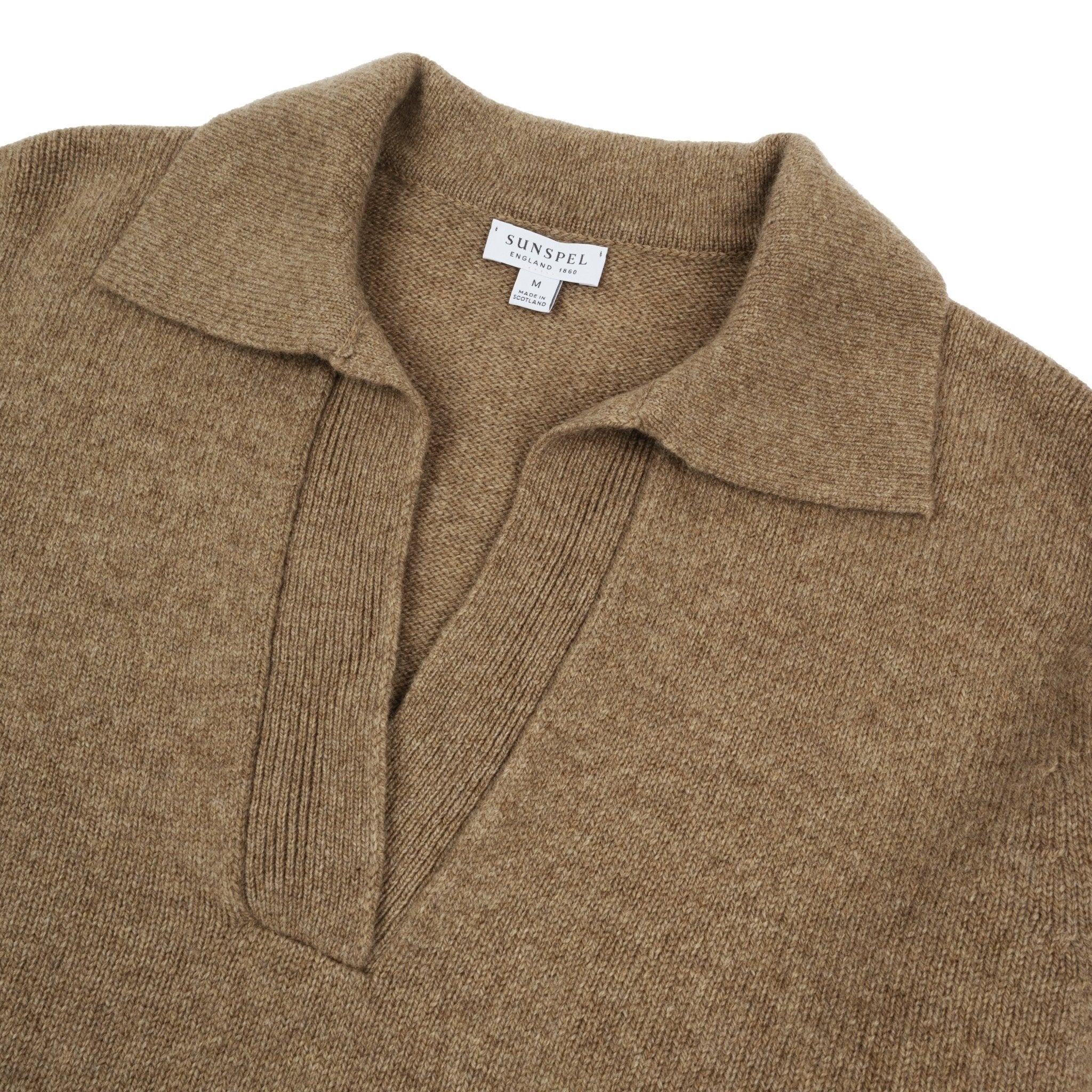 Sunspel Womens Lambswool Polo Mink - Image 3