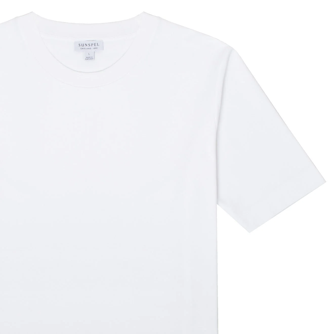 Sunspel Womens Mid Sleeve T-Shirt White - Image 3