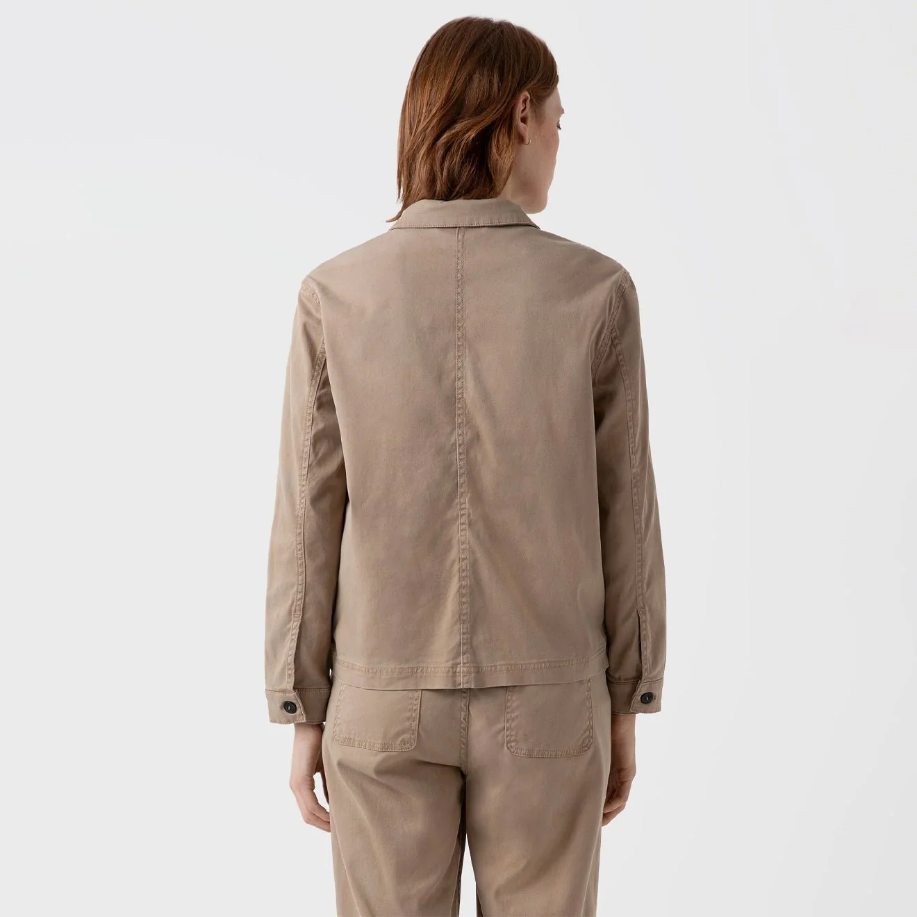 Sunspel Womens Twin Pocket Jacket Stone - Image 3