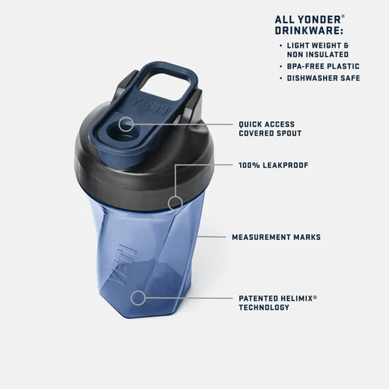 YETI 20 oz (591 ml) Shaker Bottle Clear - Image 5